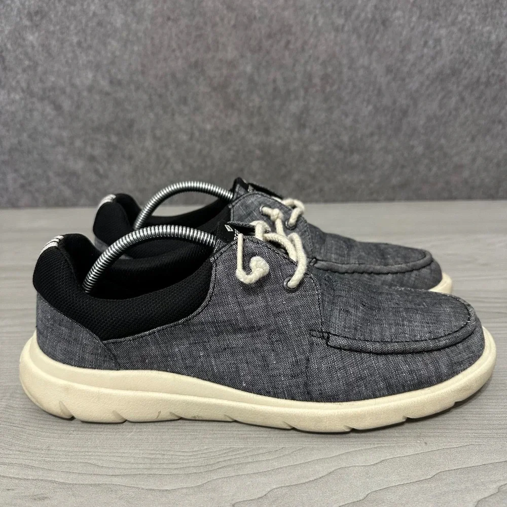Sperry Captain's Moc Mens 10 Black Chambray Boat Shoes‎ Slip On Loafers